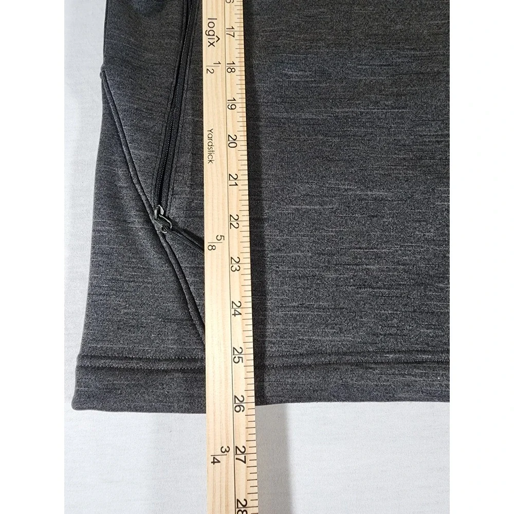 The North Face Mens L Softshell Jacket Gray Heather Full Zip Fleece Schenley